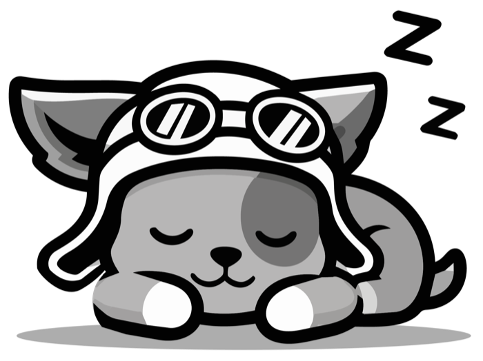 Sleeping Phonics Quest puppy mascot